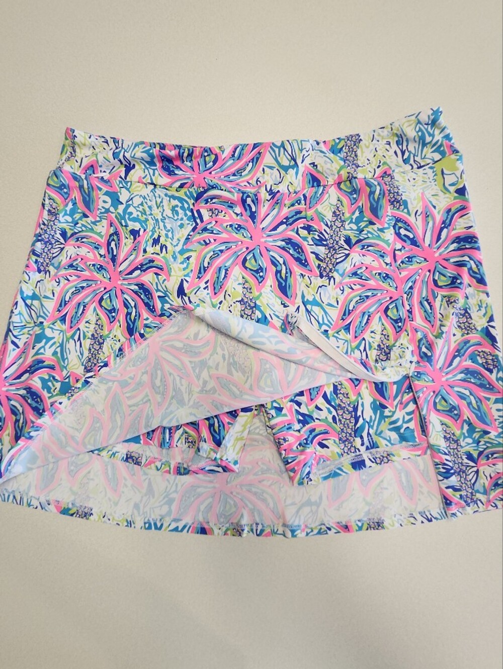 Lulu-B Floral Pink & Blue Women's Skort XL - Picture 4 of 8